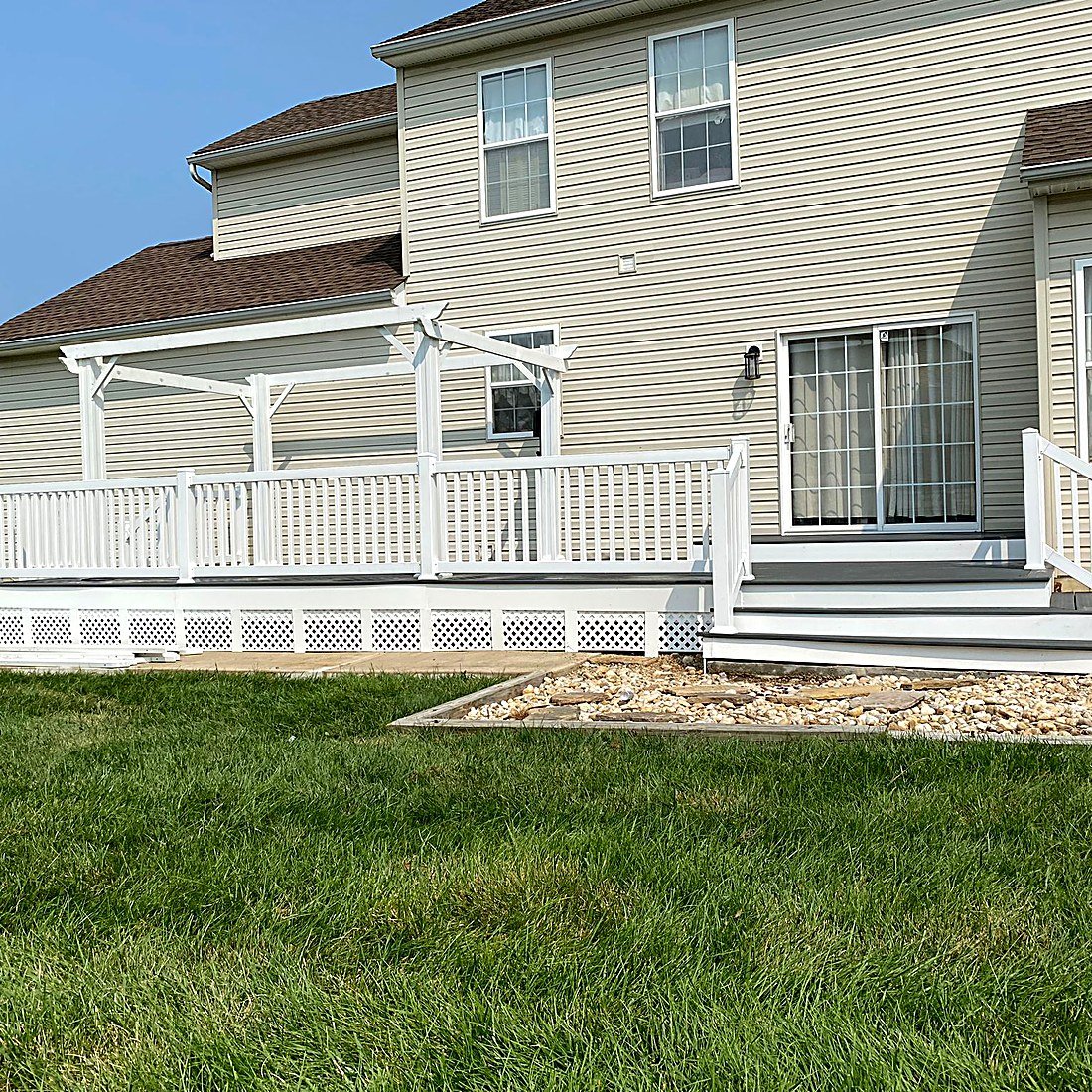 Composite deck railing material
