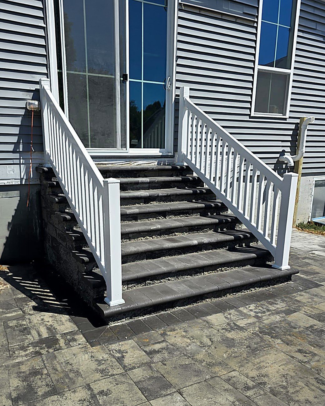 White PVC stair railing